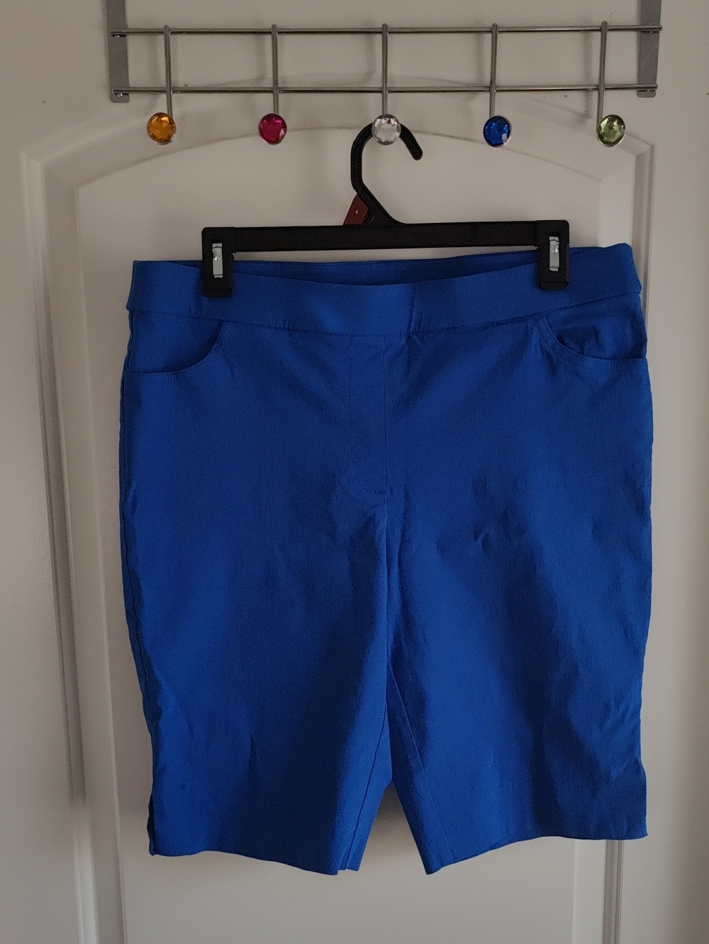 Alfred Dunner Petite Bright Royal Blue Knee-Length Shorts